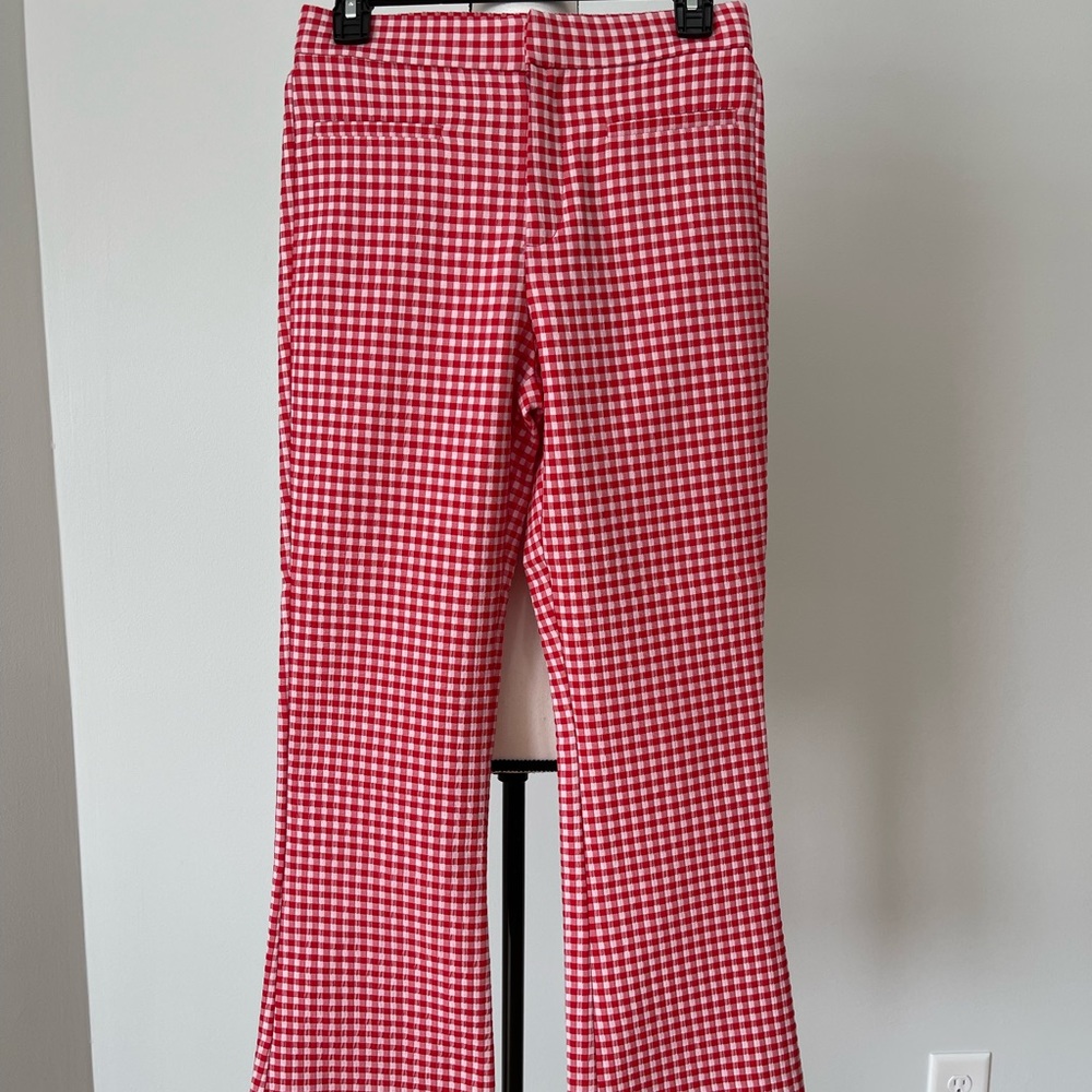 Zara new with tags gingham print mini flare trousers in a size medium - Picture 8 of 13